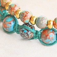New 13 August - Shiny mottled and Stone look glass beads
